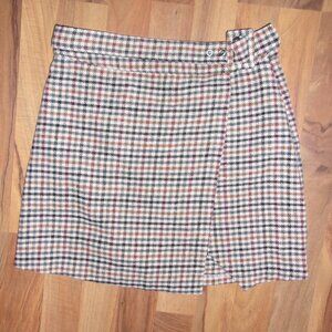 wool  womens size small skirt plaid tan brown school girl